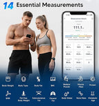 GE Smart Scale for Body Weight BMI Fat Muscle Mass with 14 Body Composition Metrics & All-in-one LCD Display, Digital Bathroom Weight Scales Bluetooth with App, Accurate Weighing Machine 400 lbs