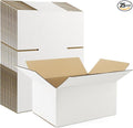 Frametory 10x7x5 Pack of 25 Corrugated Cardboard Packing Shipping Mailing Moving Carton Boxes, White