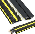 6.5 ft Cord Covers for Wires on Floor, Heavy Duty PVC Duct Floor Cord Cover, Floor Cable Cover Easy to Unroll Prevent Trip Hazard for Home Office or Outdoor Settings
