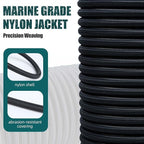 Strong and Durable Bungee Cord - 3/8" x 100ft Elastic Cord, Kayak Stretch String Rope, Bungee Shock Cords for Repairing Tent Poles, DIY, Tie Downs, Black