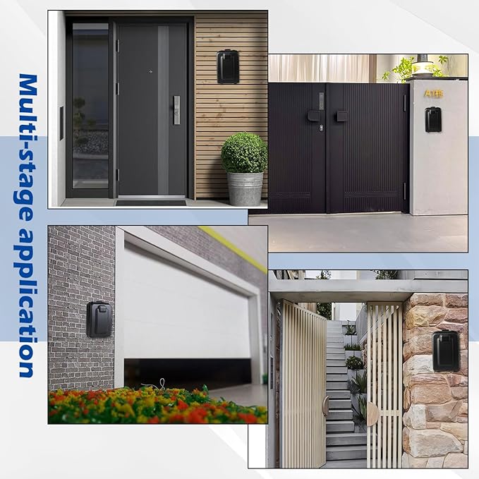 Key Lock Box, 12-Digit Code, Weatherproof Wall Mount, Large Capacity 5-8 Keys, Aluminum Alloy (Silver, 3.58 * 2.24 * 5.28IN)