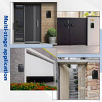 Key Lock Box, 12-Digit Code, Weatherproof Wall Mount, Large Capacity 5-8 Keys, Aluminum Alloy (Black, 3.58 * 2.24 * 5.28IN)