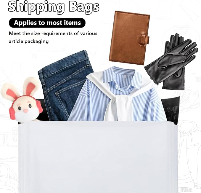7.5 x 10" Poly Mailers 100PCS, 1.77 Mil 5 Layer Waterproof Shipping Bags for Clothes,Mailing,Books,Package, Strong Adhesive Self Sealing Mailers Poly Bags Shipping Envelopes for Business