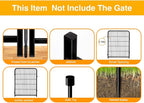 Doorless Garden Fences and Borders for Dogs, 36in(H) 14 Panels Total 31 Ft(L), Black Metal Decorative Garden Fencing, Flower Bed Fencing, Dog Digging Fence Barrier, Rabbit Fence for Flowers