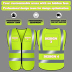 BeautyWill Custom Safety Vest Customized Logo Class 2 High Visibility Reflective Vest with Pockets Construction workwear