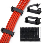 50Pcs Self Adhesive Cable Management Clips,Cable Organizers Wire Clips Cord Holder for PC Laptop Ethernet Cable Desktop Home Office(1.52’’ x 0.59’’ x 0.57’’, Black)
