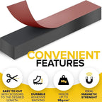 X-bet MAGNET Magnetic Strips with Adhesive Backing - Magnetic Tape for Crafts - Tool and Knife Magnet Strips for Kitchen, Garage and Garden - Adhesive Magnetic Tool Holder Strip for Wall