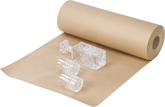 The Boxery Kraft/Brown Kraft Paper Roll, 24” x 10,800” (900’)-40lb. Thickness-Brown Wrapping Paper, Natural Kraft Packing Paper, Void Fill, Arts/Crafts, Bulletin Boards, Gift Wrapping