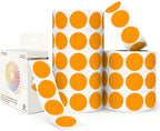 Orange 1 Inch Round Color Coding Dot Labels, 10 Rolls 10000 Dot Stickers in Dispenser Box - Permanent Adhesion, Vibrant Colors, Highly Visible