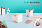 7x7x7 inch Small Shipping Boxes, White Corrugated Cardboard Boxes for E-Commerce, Mailing, Storage, Gifts Wrapping, 15 Pack