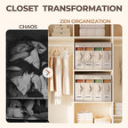 4Pack Linen Sheet Organizers and Storage - King/Queen Size Sheet Storage Organizer with Window, Foldable & Dustproof Sheet Organizer for Linen Closet for Summer Blankets & Sheet Sets,Off-white