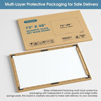 MaxGear Glass White Board 72x48 Inches Brilliance White Magnetic Dry Erase Board Wall Mounted Whiteboard, Large Frameless Whiteboard with 1 Eraser,3 Markers and 6 Magnets for Office, School, Home