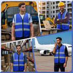 BeautyWill 10/20 Pack Custom Logo Safety Vest,Bulk High Visibility Class 2 Reflective Work Vests