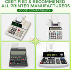 (12 Rolls) 2 1/4" x 150' Thermal Paper, Adding Machine/Calculator POS Receipt paper for Cash Registers