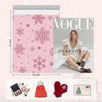 Metronic Christmas Poly Mailers 10x13" 1200pc Shipping Bags for Clothes,Self Adhesive Shipping Envelopes for Small Business,Waterproof Mailers Poly Bags for Shipping,Packaging Mailing Bags Pink Snow