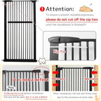 Lumizone Extra Tall Pet Gate 55.12" High Pressure Mounted 50.79"-55.11" Extra Wide (9 Sizes) 1.37" Gap for Cat Dog Stairs Doorway Hallway No Drilling Auto-Close (50.79"-55.11" W, Black)