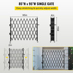 VEVOR Folding Door Scissor Gate - Steel Accordion 87" H x 94" W, 360 Rolling Barricade,Padlock
