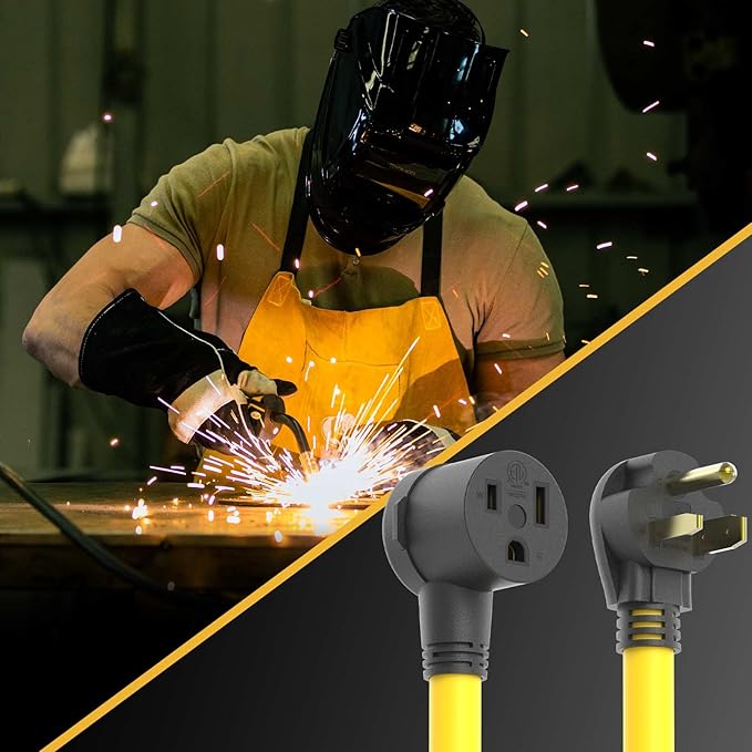 TOOLIOM Welder Extension Cord 8AWG 20FT 6-50P to 6-50R Heavy Duty Power Extension Cord for Welding Machines with ETL Approved