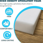 Foamma 12" x 30" x 72" High Density Upholstery Foam Cushion (Seat Replacement, Upholstery Sheet, Foam Padding) Made in USA, 3 Pack