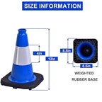 OrangeStar 12" Blue Traffic Cones 8-Pack Reflective Safety Cones with Heavy Duty Base for Sports Training, Parking Lots, Construction, Indoor & Outdoor Use