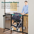 Cumbor 2 Pack 29.7-54.2" Baby Gate for Stairs, Mom's Choice Awards Winner-Auto Close Dog Gate for doorways, Easy Install Pressure Mounted Pet Gate Indoor, Walk Thru Wide Safety Gate for Dog, Black