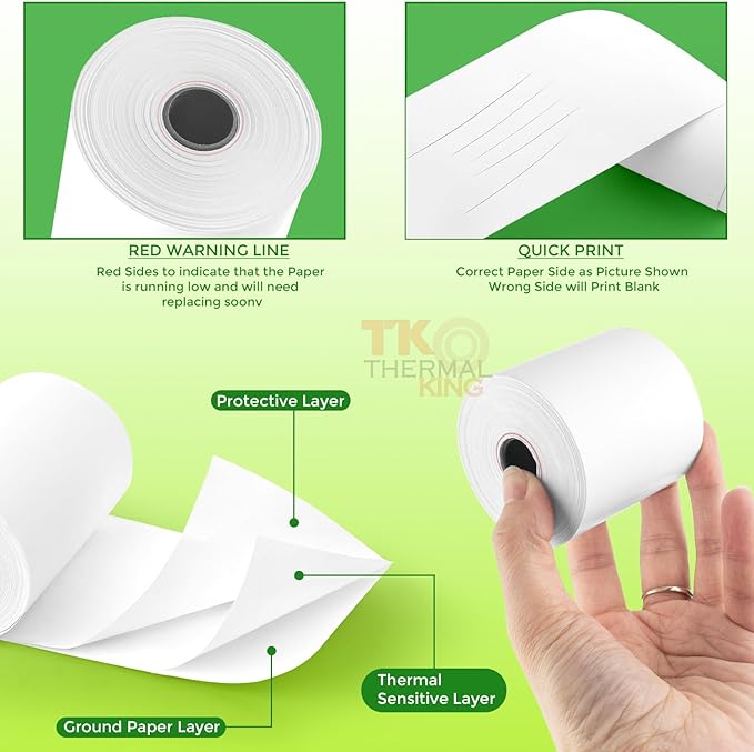 (96 Rolls) 2 1/4" x 150' Thermal Paper, Adding Machine/Calculator Tape Receipt paper for Cash Registers