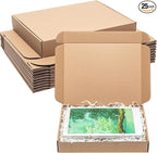 Shipping Boxes 12x9x2" 25 Pack - Brown Corrugated Cardboard Mailing Box for Small Business, Kraft Medium Literature Mailer Packaging Supplies