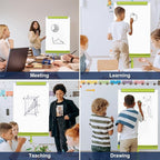 TSJ OFFICE Mobile Whiteboard Magnetic - 40 x 26 Inches Dry Erase Board on Wheel with Stand Flipchart Easel Height Adjustable,Green