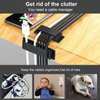 Cable Management Clips, 20Pcs Cord Organizers Wire Clips Cord Holder for TV PC Ethernet Cable Desk Home Office (Black)