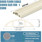 Floor Cord Covers for Wires 3.3FT Cable Hider Wire Cover Self Adhesive Cord Hider Floor for Offices, Homes, Workshops, Warehouses Cable Cavity 0.39" W x 0.27" H