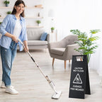 LEIFIDE 4 Pcs Stainless Steel Wet Floor Caution Sign Bulk 8.8 Pound Portable Foldable Handle Bilingual Safety Sign for Kitchen Restaurant Shop Commercial Use Avoid Fall and Slip Accident (Black)