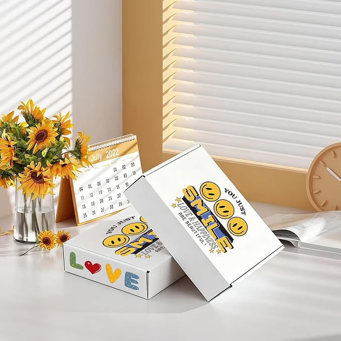 12x9x2 Inches Shipping Boxes Set of 25, White Corrugated Cardboard Box, Mailer Boxes for Small Business