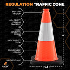 Xpose Safety 18 Inch Orange Traffic Cones 6" Collar - Bulk Full Pallet 928 Pack Multipurpose PVC Plastic Safety Cone for Parking, Soccer, Caution, Kids, and Construction - DOT Approved