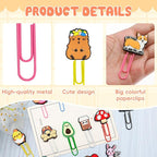 200 PCS Random Paper Clips Metal Paperclip Large Size Paper Clip Cute Bookmark Colorful Office Supplies Bookmark Clamp Desk Accessories Stationery for School Gifts for Christian