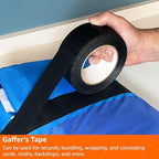 Amazon Basics No Residue, Non-Reflective Gaffers Tape - 3 inch x 90 feet, Black
