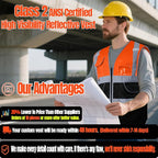 BeautyWill Custom Safety Vest Customized Logo Class 2 High Visibility Reflective Vest with Pockets Construction workwear