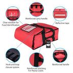 Insulated Pizza Bag Thermal Pizza & Food Delivery Bags Commercial Professional Warmer Carrier Pizza Boxes Moisture Free for 2-16" or 2-18"(Red)