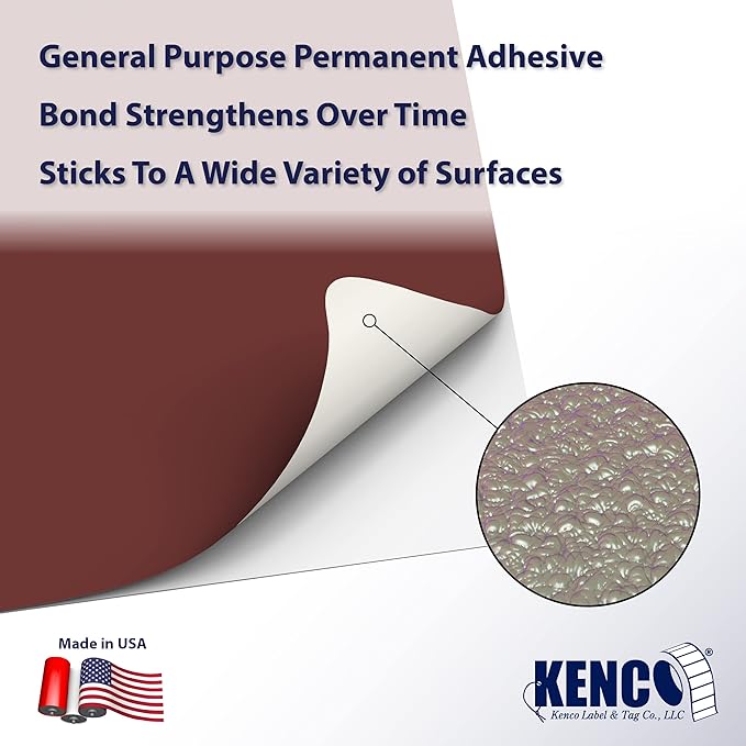 Kenco Color Coding 3 X 5 Rectangle Labels, Inventory Control Stickers 500 Labels Per Roll, Made in The USA (Burgundy)