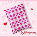 Metronic Poly Mailers 10x13 Inch 100pc Shipping Bags for Clothes,Self Adhesive Shipping Envelopes for Small Business,Waterproof Mailers Poly Bags for Shipping,Packaging Mailing Bags Pink Checkered