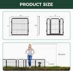 FXW Garden Fence Outdoor for The Yard – 24in(H) x 15.2ft(L) Heavy Duty Metal Animal Barrier for Dog and Rabbit, Decorative Dog Fence, 8 Panels, Black