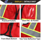 Reflective Mesh Safety Vest for Men Women with 5 Pockets and Zipper Front High Visibility Mesh Vest Hi Vis Construction Work Vest,Meets ANSI/ISEA Standards(EK175-Red-S)