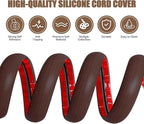 Floor Cord Cover Cavity 0.8"x0.37" Self Adhesive Cord Hider, 3.3FT Low Profile Cable Management, Extension Strip Protector for Wires, Prevent Cable Trips for Offices, Gyms, Exhibitions (Black Wood)