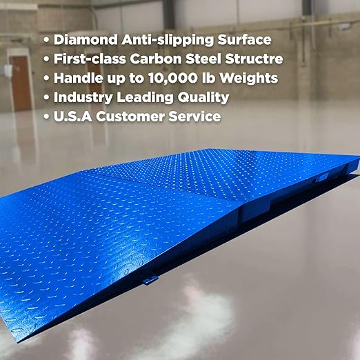 PEC Heavy-Duty Industrial Floor Scale with Carbon Steel Ramp, Warehouse Pallet Weighing Equipment, Accurate Digital Indicator Included (60” x 60”, Ramp6048)