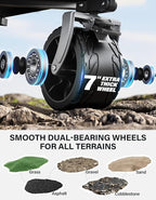 Wagons Carts Foldable Heavy Duty,440lbs Capacity & 350L Collapsible Utility Cart with Big All Terrain Wheels for Beach, Garden, Camping, Grocery Slate Gray