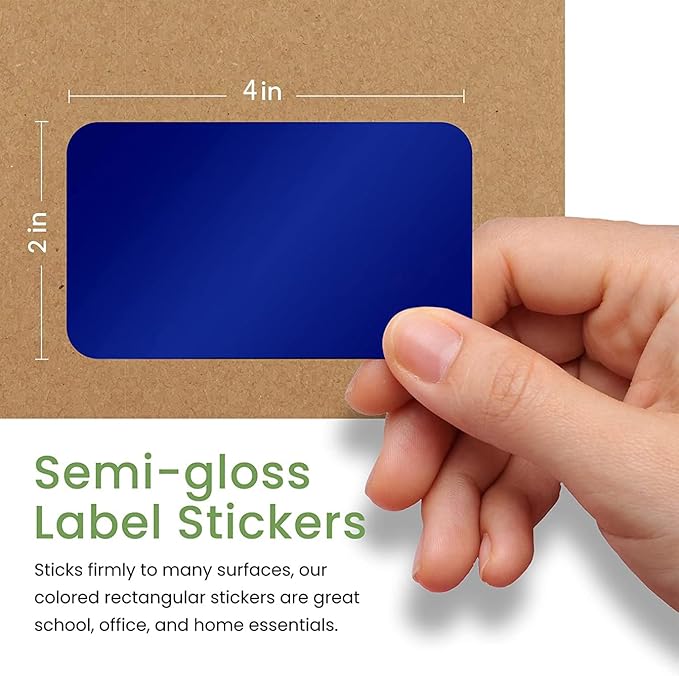 Royal Green 4" x 2" Blank Stickers to Write On Name Tags Color-Coding Labels for Moving, and Storage Boxes - 108 Sheets, 324 Labels (Yellow)