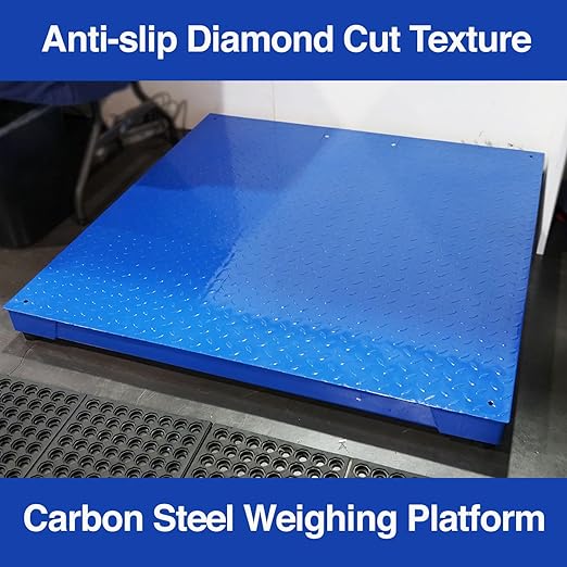 PEC Tools FS Series Professional Grade Steel Floor Scale - Heavy-Duty Pallet Scale and Shipping Scale for Industrial Use - Weighing Scale for Packages Up to 10000x1lb - 60 x 60