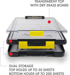 Dexas Clearview Clipcase Clipboard, 13.75 x 9.5 in, Gray/Yellow. See Papers Clearly Outdoors, Stay Organized and Dry. Ideal for Coaching, Teaching, homeschooling, Art, Trades, and Medical pros.