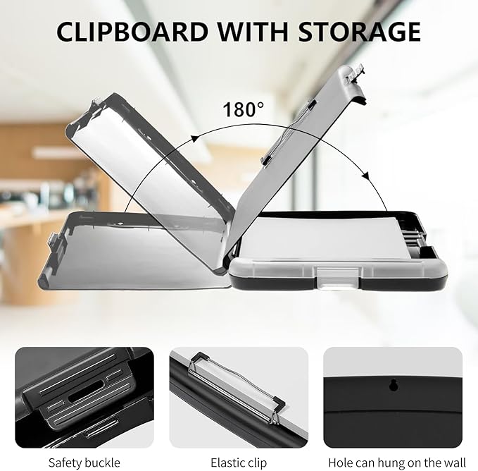 Clipboard with Storage High Capacity Plastic Nursing Clipboards with Pen Holder File Folder Storage Box Clipboard with Heavy Duty Clips for Teacher,Doctor,Offices-Sea Turtles