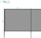 Patio 5' x 10' Outdoor Privacy Screen Freestanding Temporary Fence Panels Net Cover with Metal Poles for Outside Backyard Pool Garden Air Conditioner Fencing, Light Gray