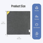 loukin Magnetic Whiteboard Cleaning Cloth, Dry Erase Cleaning Cloth for Classroom, Home and Office Use, Reusable & Washable, Gray, 12" x 12", 1 Bottle of 3.4 fl oz Whiteboard Cleaner Included